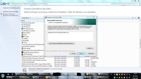 Kaspersky Antivirus 10 installieren problem mit mc afee (pc)