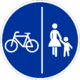 Welche Farbe ist auf dem Weg für Fahrradfahrer und welche für Fußgänger?