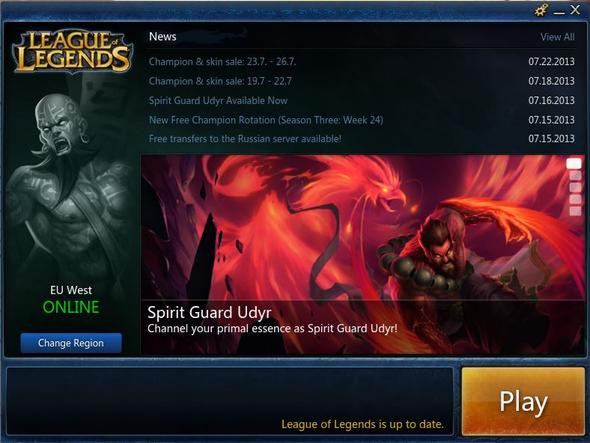 League of Legends launcher zu groß