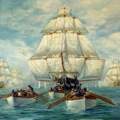 ausklappbaren Rahen an Segelschiffen