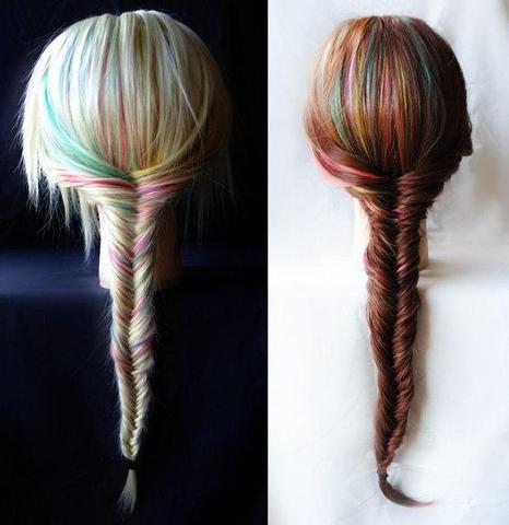 Dip Dye ( spitzen färben) bei braunen Haaren. (Haare, Mädchen)  width=