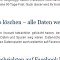 Facebook Konto spurenlos löschen, nicht deaktivieren - (Update der Frageninformationen)