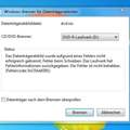 Fehlercode beim Brennen
