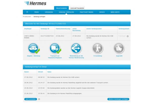 Hermes packetversand Tracking Support