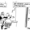 Karikatur: Problem Schildern, Lösungsvorschläge
