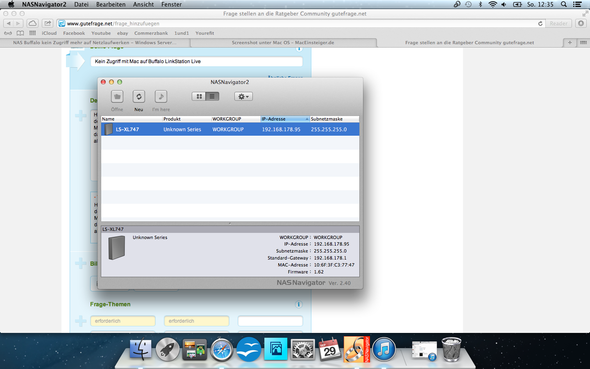 Kein Zugriff mit Mac auf Buffalo LinkStation Live