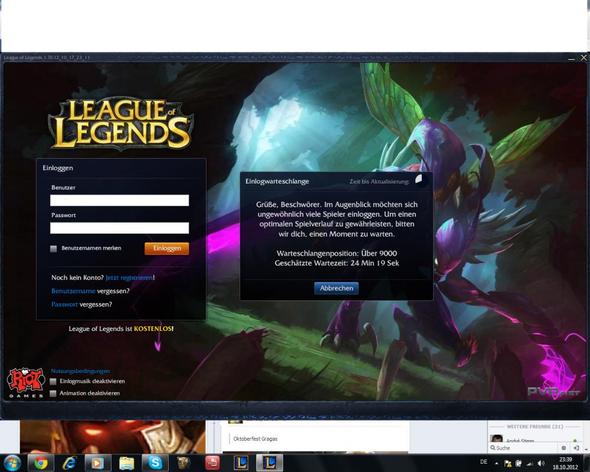 League of Legends PBE Server Login-Warteschlange