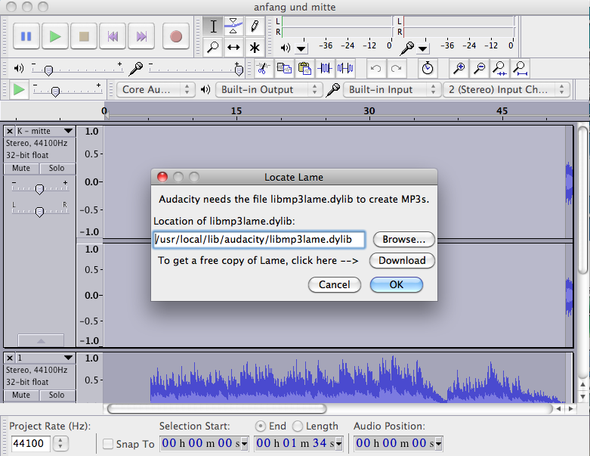 audacity lame download