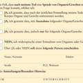 Organspendeausweis - wichtige Frage!