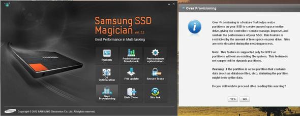 Samsung SSD 830: "Over Provisioning" mit SSD Magician?