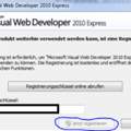 Visual Studio Express Registrierung funktioniert nicht