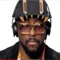 Will.i.am's cap mit goldenen Nieten