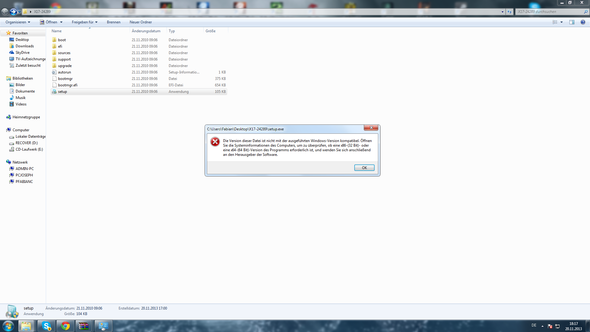 Windows 7 64 bit auf 32 bit installiren Fehlermeldung