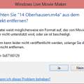Windows Movie Maker; Fehlermeldung bei hinzufügen der Musik