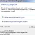 Windows Sicherung fehlgeschlagen - Alternativen?