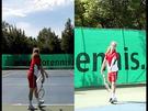Tennis Slice Aufschlag als Split Screen