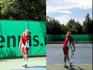 Tennistipp: Gerader Aufschlag als Split Screen und in Zeitlupe