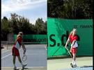 Der Kick Aufschlag im Tennis - Split Screen und Slow Motion