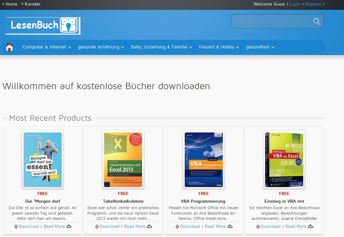 Wo kann man Bücher online lesen, oder kostenlos downloaden? (Buch)