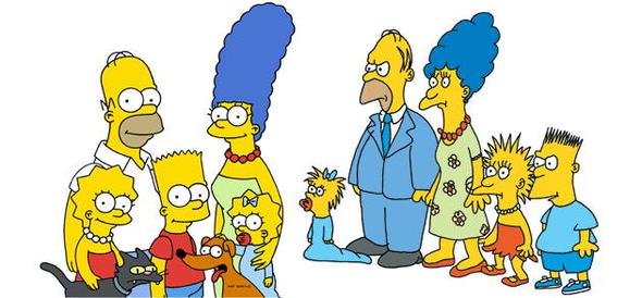 Die Simpsons heute und damals - (Die Simpsons, Hautfarbe)