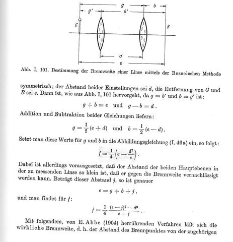 Bessel-Verfahren - (Physik, Optik, Linsen)