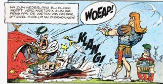 Das ist aus "Asterix der Gallier" und zeigt Vercingetorix vor Caesar - (Geschichte, Comic, Rom)