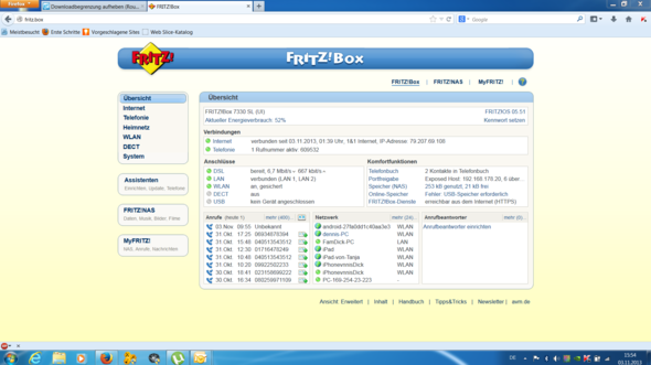 screenshot fritzbox - (Router, Geschwindigkeit, DSL)