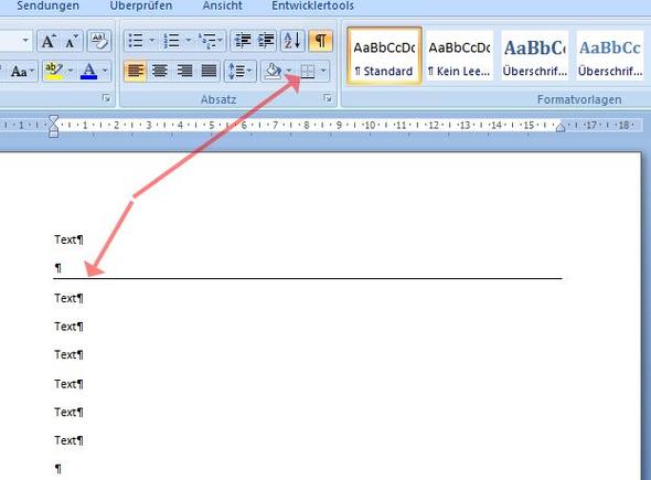 Rahmenlinie unten - (Microsoft Word, Office, Lebenslauf)