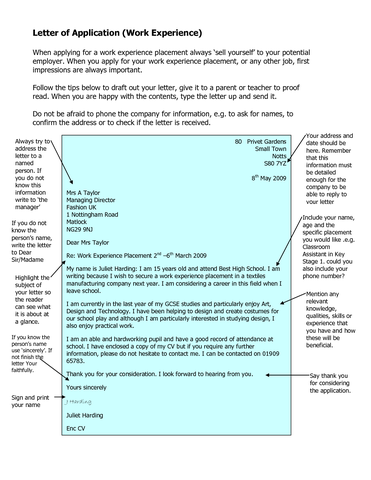 letter of application - (Schule, Englisch, Hausaufgaben)