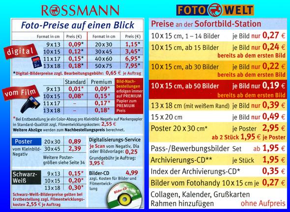 rossmannpreise - (Foto, Format, abzuege)