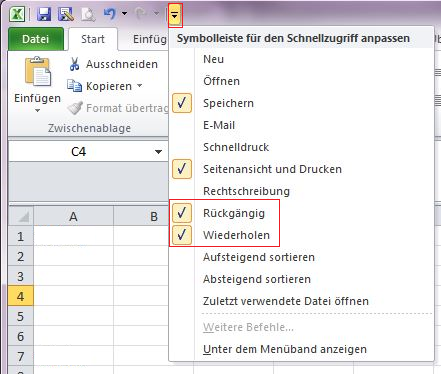 MS Excel - Rückgängig-Button einfügen (Bild 2) - (Computer, Microsoft Excel)