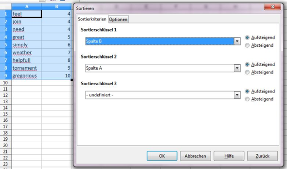 LibreOffice - Sortierung nach Wortlänge und Alphabet - (Text, Wort, Microsoft Word)
