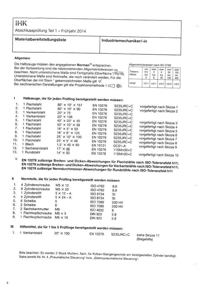 abschlussprüfung teil1 2014 industriemechaniker (Prüfung, Frühjahr)