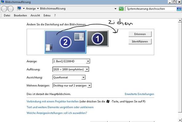 Windows 7 Ubergang Zwischen Zwei Monitoren Anpassen Computer