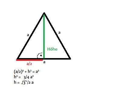 Höhe gleichseitiges Dreieck berechnen - (Mathematik, Geometrie)