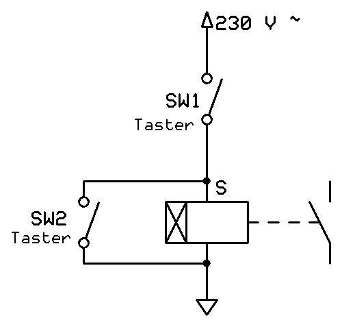 Problem mit einer schaltung (Elektronik, Relais, taster)