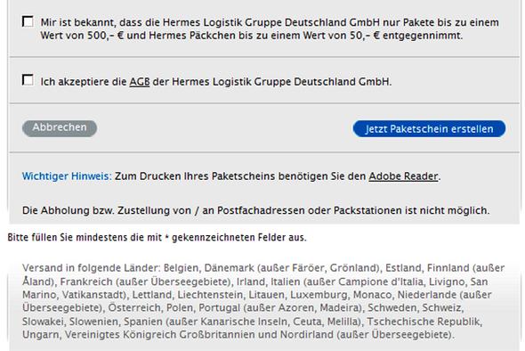 Hermes Paketdienst Lehnt Haftung Da Da Wert Der Sendung Uber 500