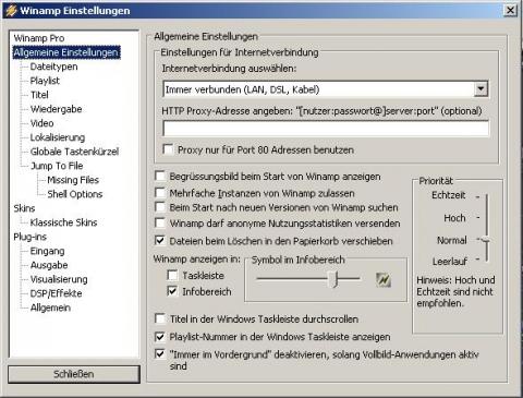 Winamp Einstellungen - (Computer, PC, Winamp)