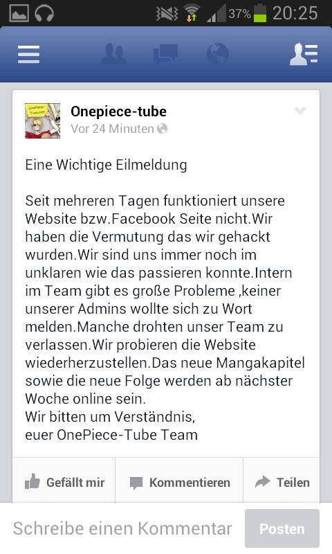One Piece Tube Geht Nicht