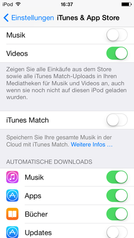Appstore Einstellungen - (iPhone, apple id)