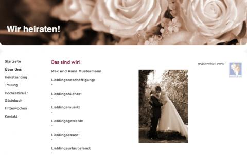Vorlage für eine Hochzeitshomepage - (Homepage, Hochzeit, Hochzeitsplanung)