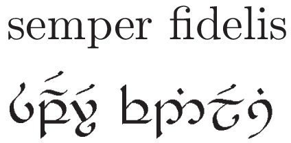 Semper Fidelis in Tengwar (Sindarin-Modus) - (Übersetzung, Tattoo, Herr der Ringe)