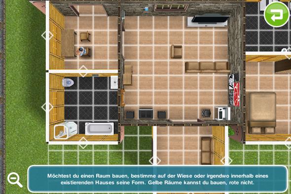 Hier kannst du den Raum erändern :) - (Die Sims FreePlay, baumodus)