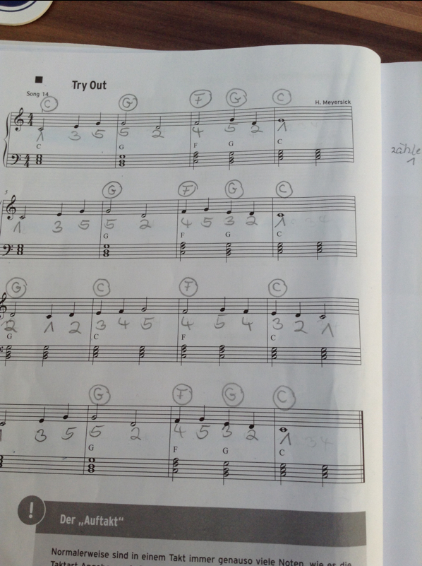 keyboard noten mit zahlen (lernen)