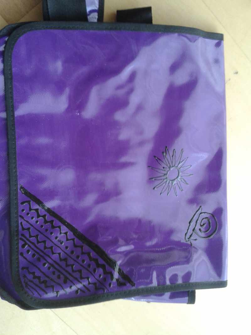 Kunststofftasche verschönern? (tasche, lila)