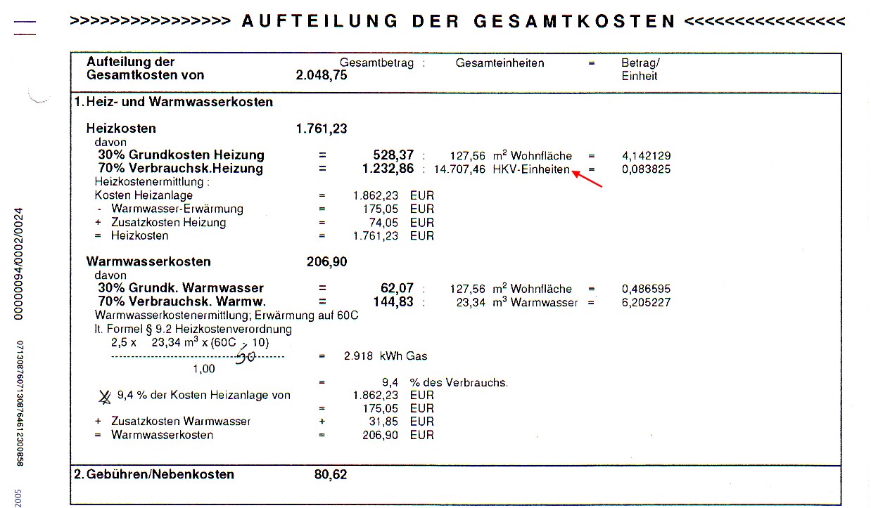 Kosten für Warmwasser übertrieben hoch?! (Heizkosten, Jahresabrechnung)