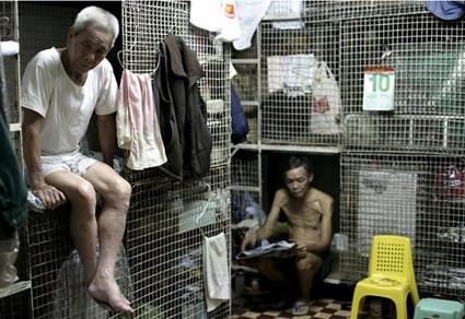 "Käfigmenschen" in Hongkong - (schlafen, Mietvertrag, Lager)
