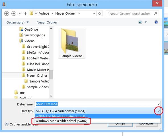 Movie Maker 2012, Video-Format auswählen - (Computer, Film, Windows)