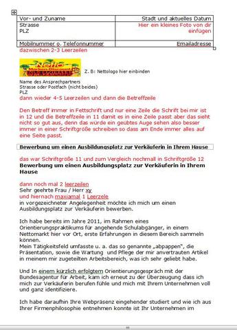 Bewerbung Um Ausbildungsplatz Zur Verkauferin Ausbildung Anschreiben