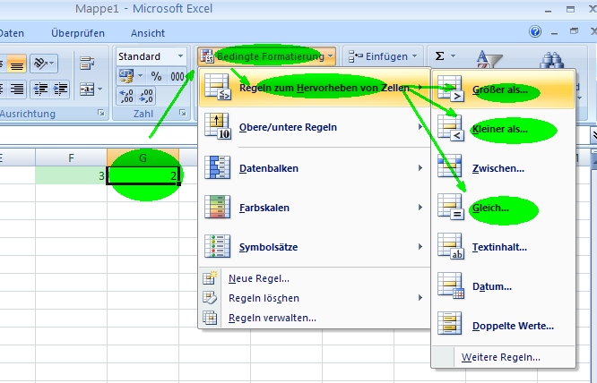 Excel Zwei Zellen Vergleichen Und Farblich Markieren Informatik 